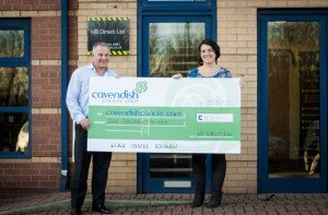 Cavendish Cancer Care receives £1000 from local business