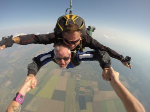 Paul Holmes Skydives for Cavendish Cancer Care